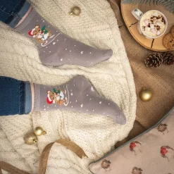 Wrendale 'Christmouse' Mouse Grey Women's Socks- Socks
