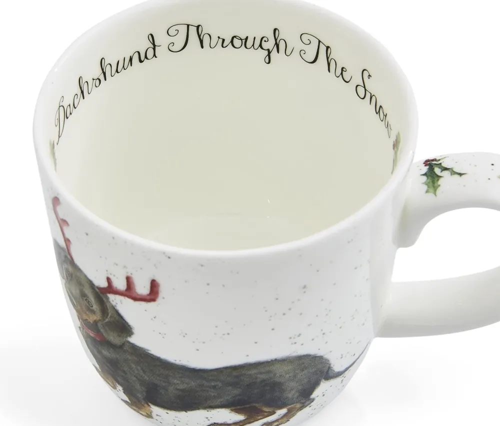 Wrendale 'Dachsund Through the Snow' Small Mug- Assorted Mugs