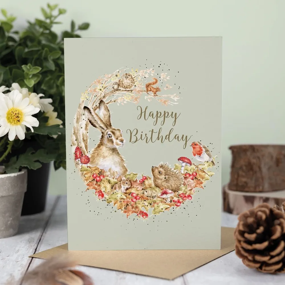Wrendale 'Fungi Foray' Woodland Animal Birthday Card- Greeting Cards