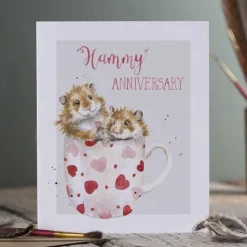 Wrendale 'Hammy Anniversary' Hamster Anniversary Card- Greeting Cards