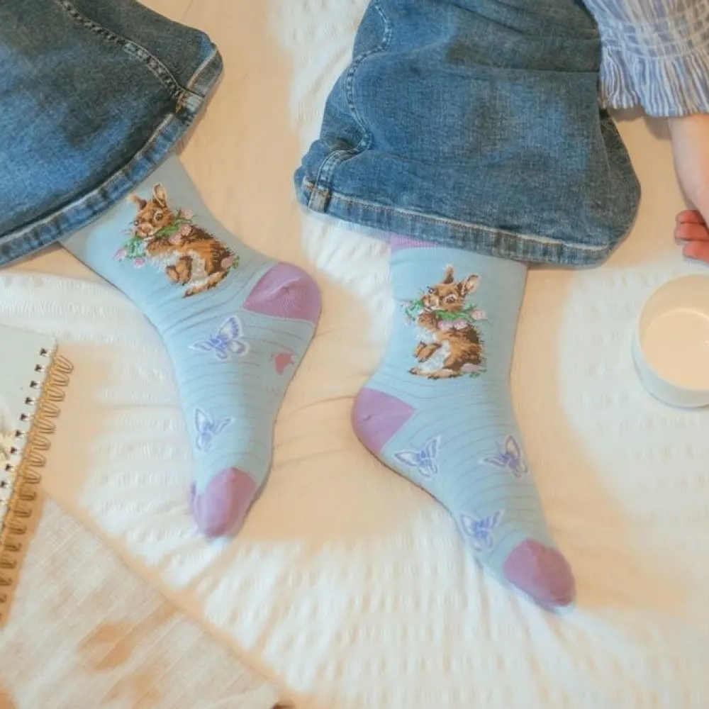 Wrendale 'Head Clover Heels' Rabbit Women's Socks- Socks
