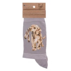 Wrendale 'Hopeful' Labrador Gray Women's Socks- Socks