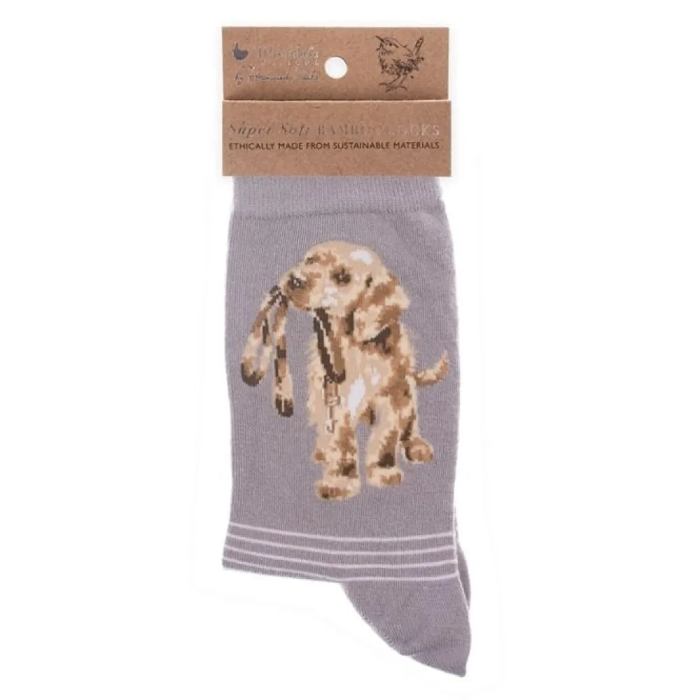 Wrendale 'Hopeful' Labrador Gray Women's Socks- Socks