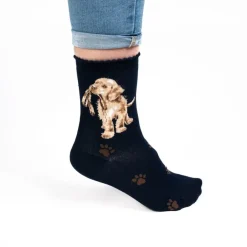 Wrendale 'Hopeful' Labrador Navy Women's Socks- Socks