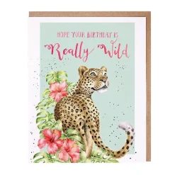 Wrendale Hope Your Birthday is Really Wild Leopard Birthday Card- Greeting Cards