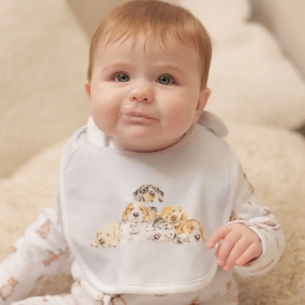 Wrendale 'Little Paws' Dog Little Wren Bib Gift Set- Childrenswear|Toys