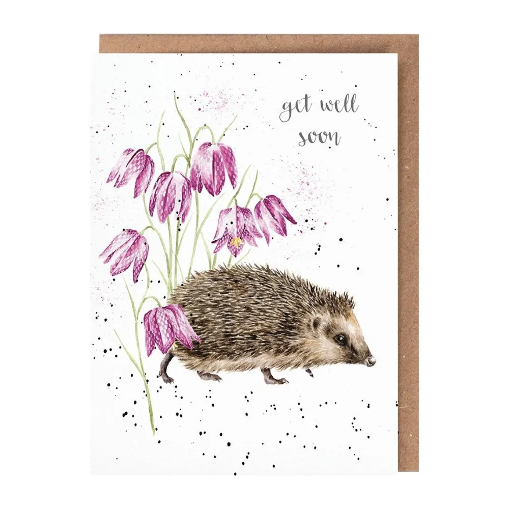 Wrendale 'Little Wanderer' Hedgehog Get Well Soon Card- Greeting Cards