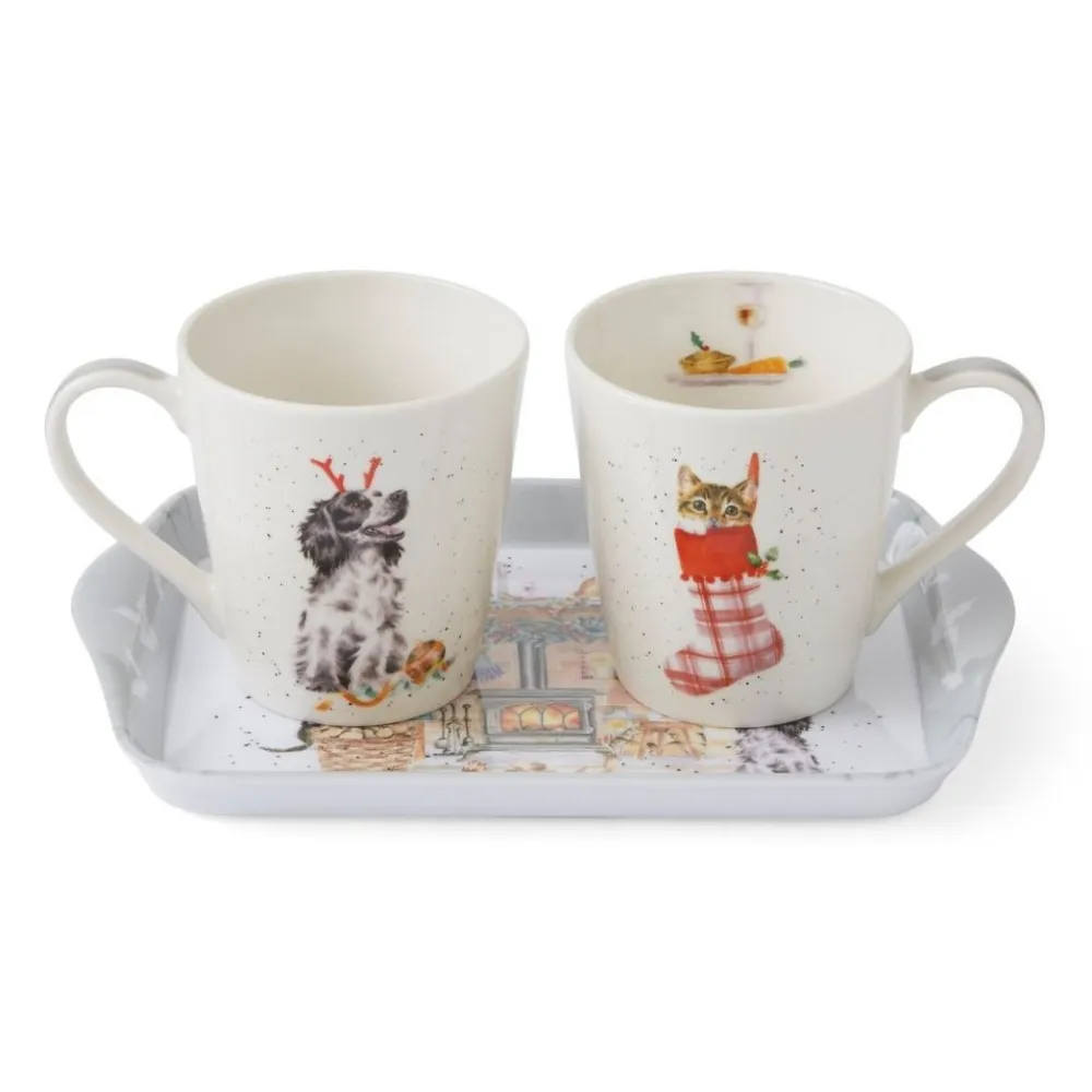 Wrendale 'No Place Like Home' Dog & Cat Mug & Tray Set- Assorted Mugs