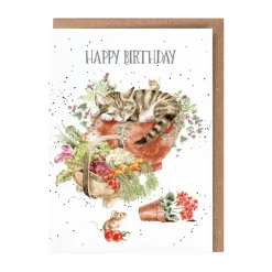 Wrendale 'Purrrfect Birthday' Cat & Mice Birthday Card- Greeting Cards