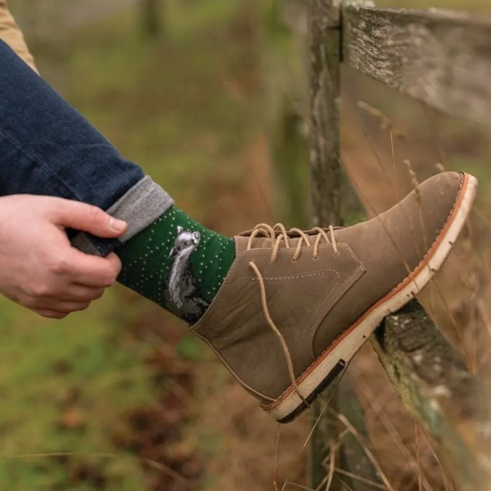 Wrendale 'The Country Gent' Badger Men's Socks- Socks