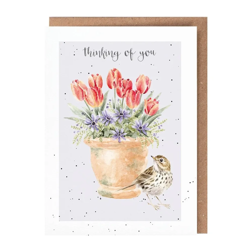 Wrendale 'The Meadow Pipit' Bird Thinking of You Card- Greeting Cards