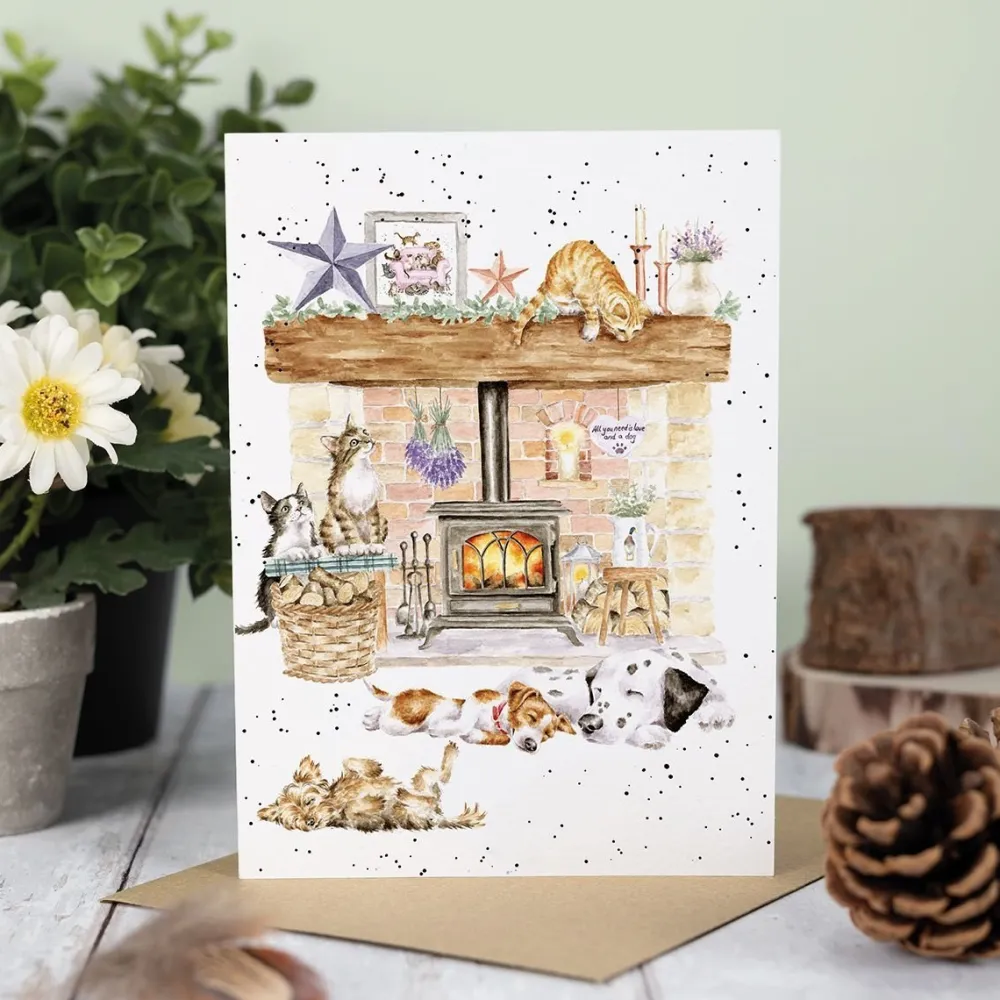 Wrendale 'There's No Place Like Home' Cat & Dog Greeting Card- Greeting Cards