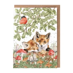 Wrendale 'Under the Oak Tree' Fox Greeting Card- Greeting Cards