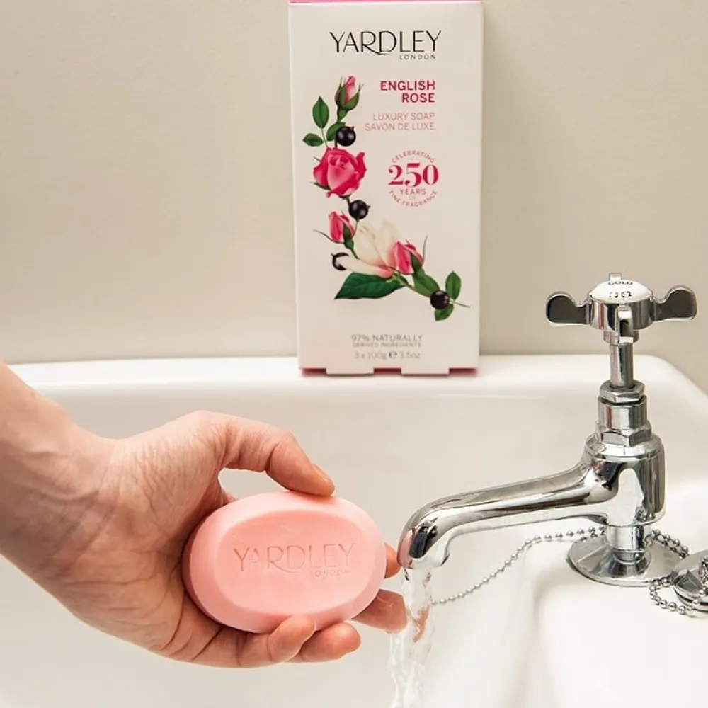 Yardley London English Rose Luxury Soap Set of 3- Bar Soaps